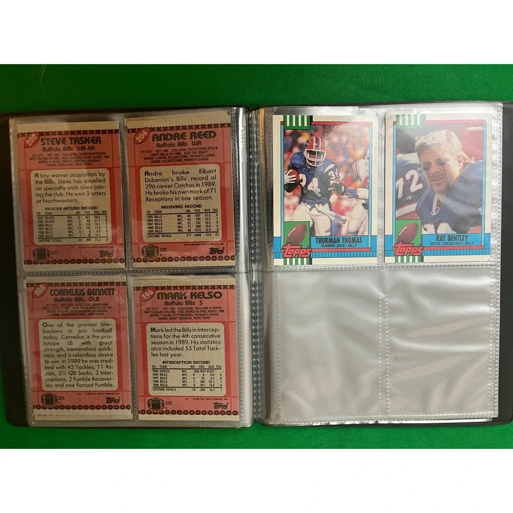 Buffalo‎ Bills 1990 Topps Team Set with 40 card collector album.